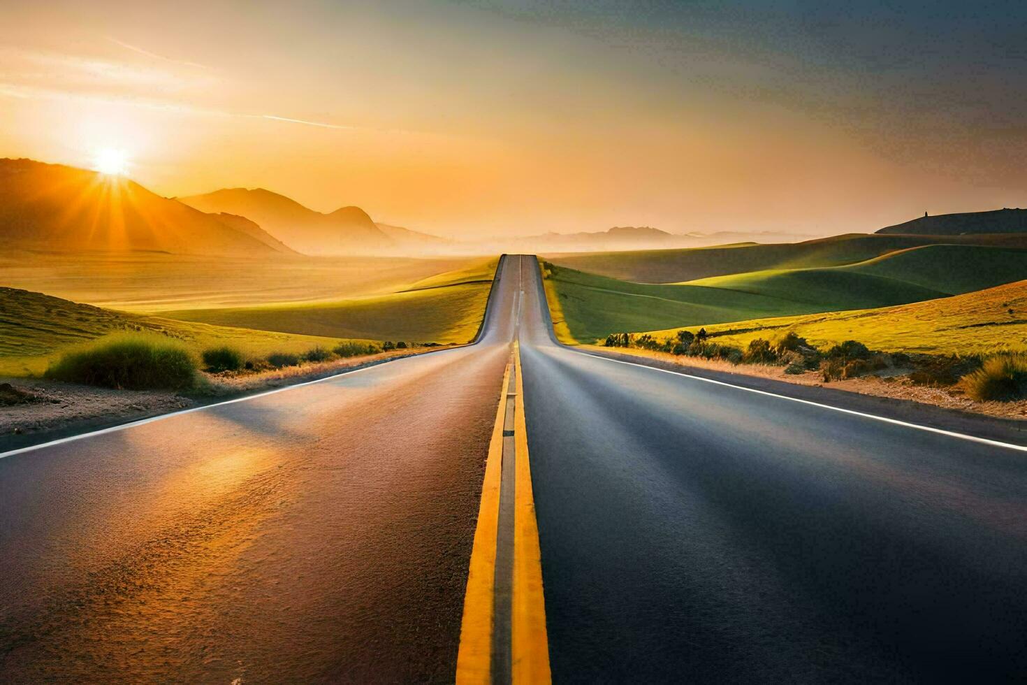 el la carretera a éxito es pavimentado con bueno intenciones generado por ai foto