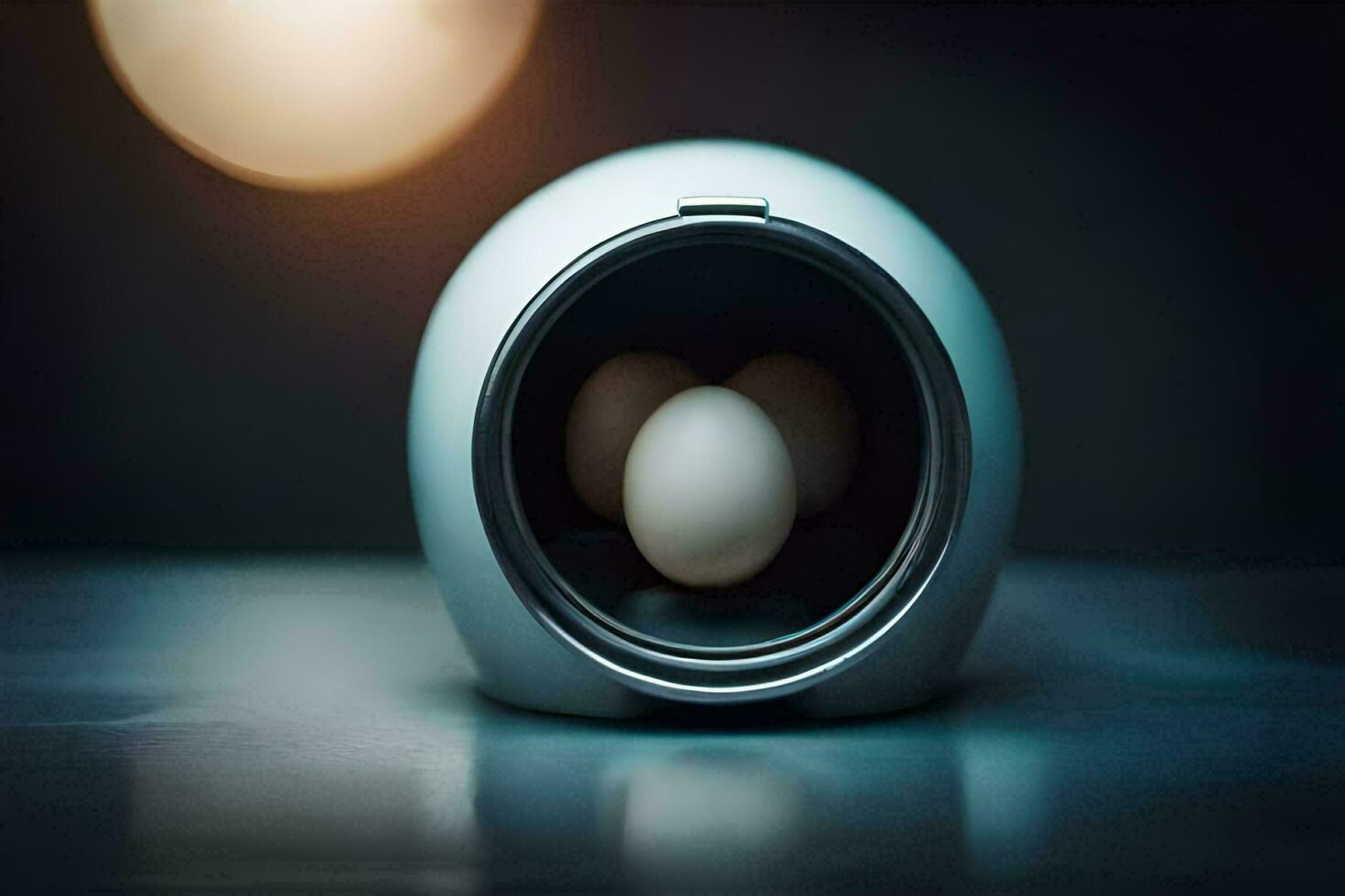 an egg in a small egg cooker. AI-Generated photo