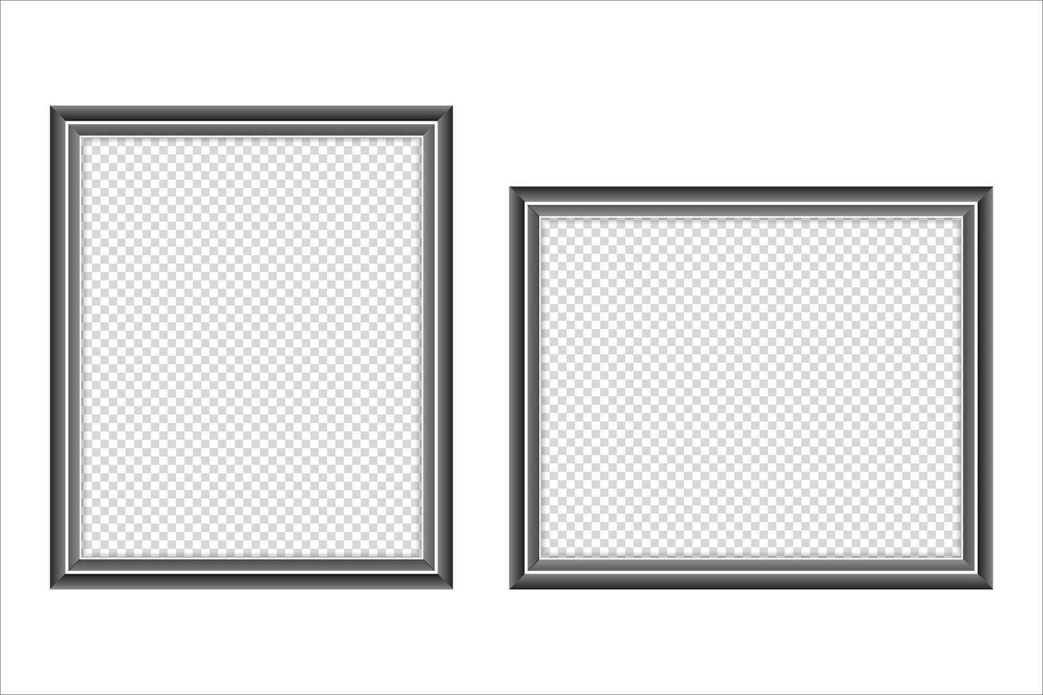 Realistic black picture frame vector for mockup. photo frame isolated white background