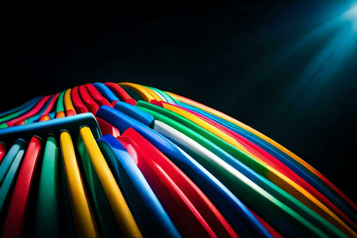 a ball of colorful plastic tubes. AI-Generated photo