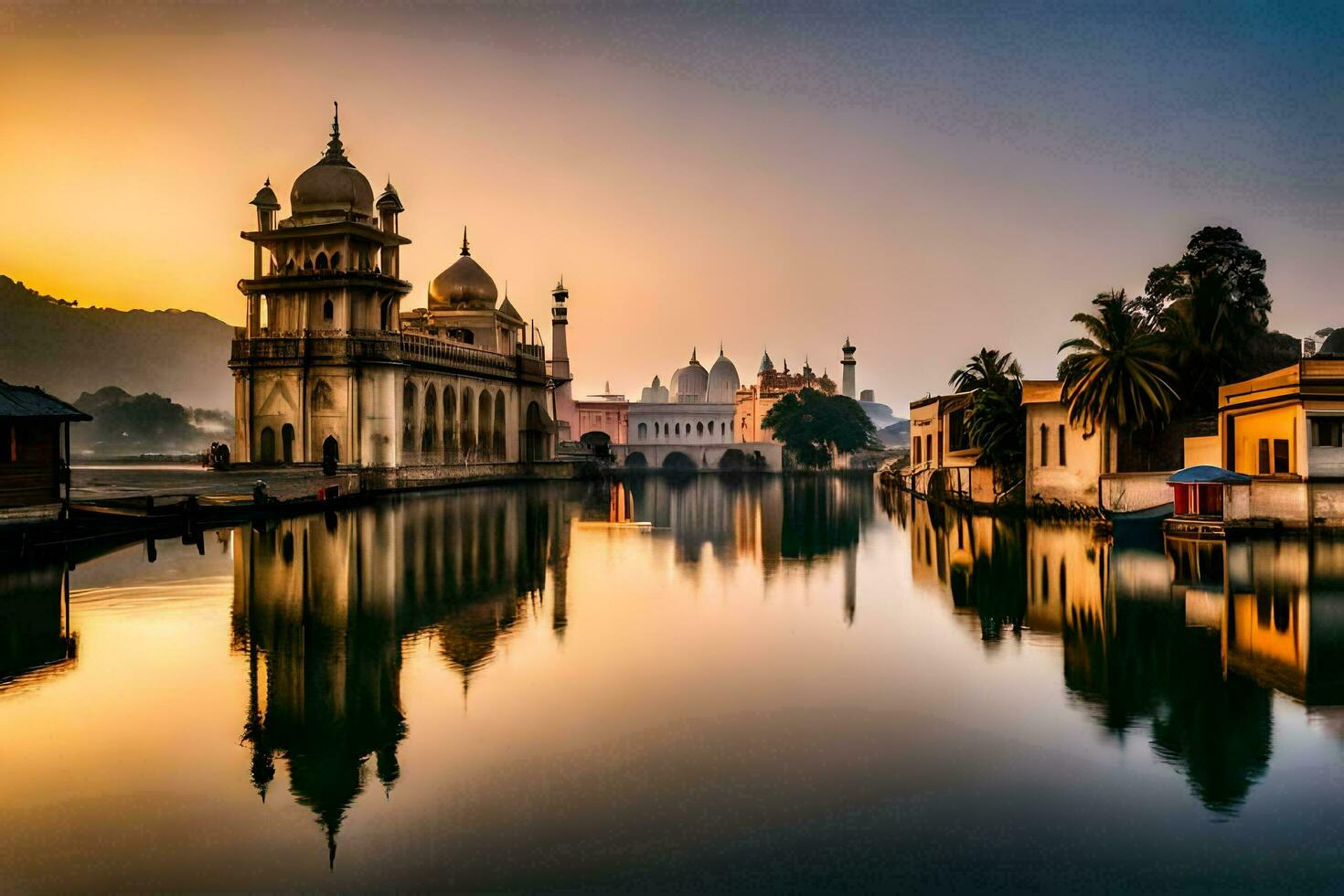 the beautiful city of amritsar in india. AI-Generated photo