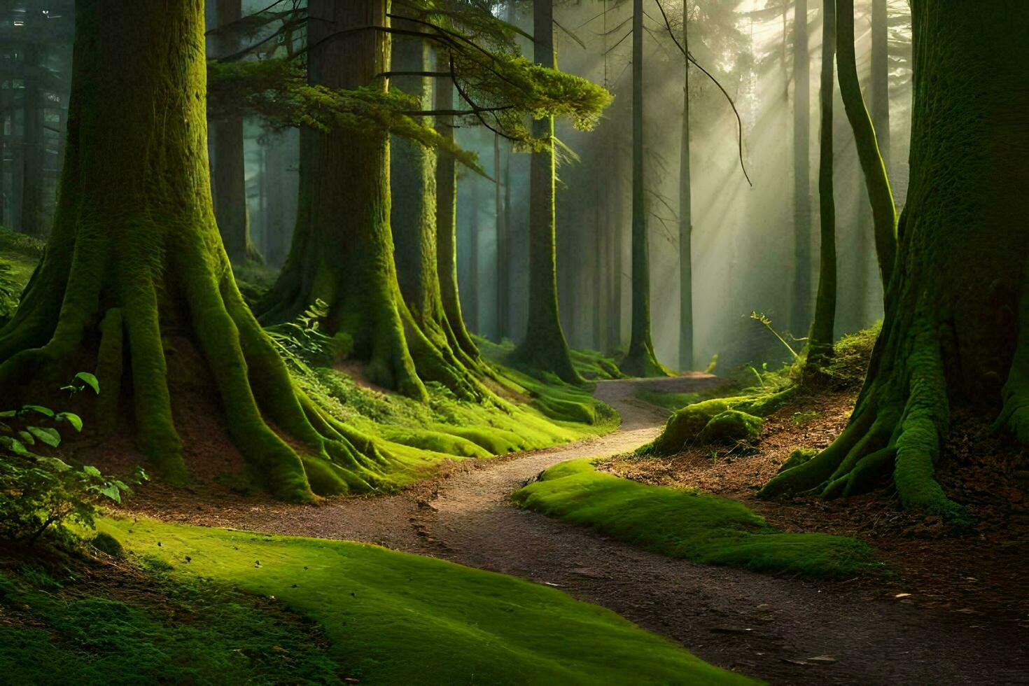 wall art - photograph - path through the forest by james kennedy. AI-Generated photo