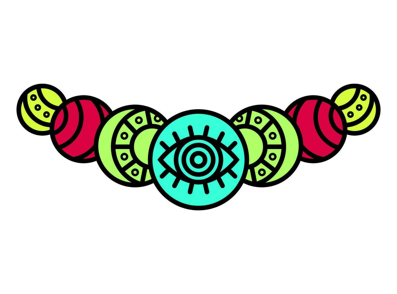 Ethnic decoration. Balls with an abstract pattern. Vector illustration.