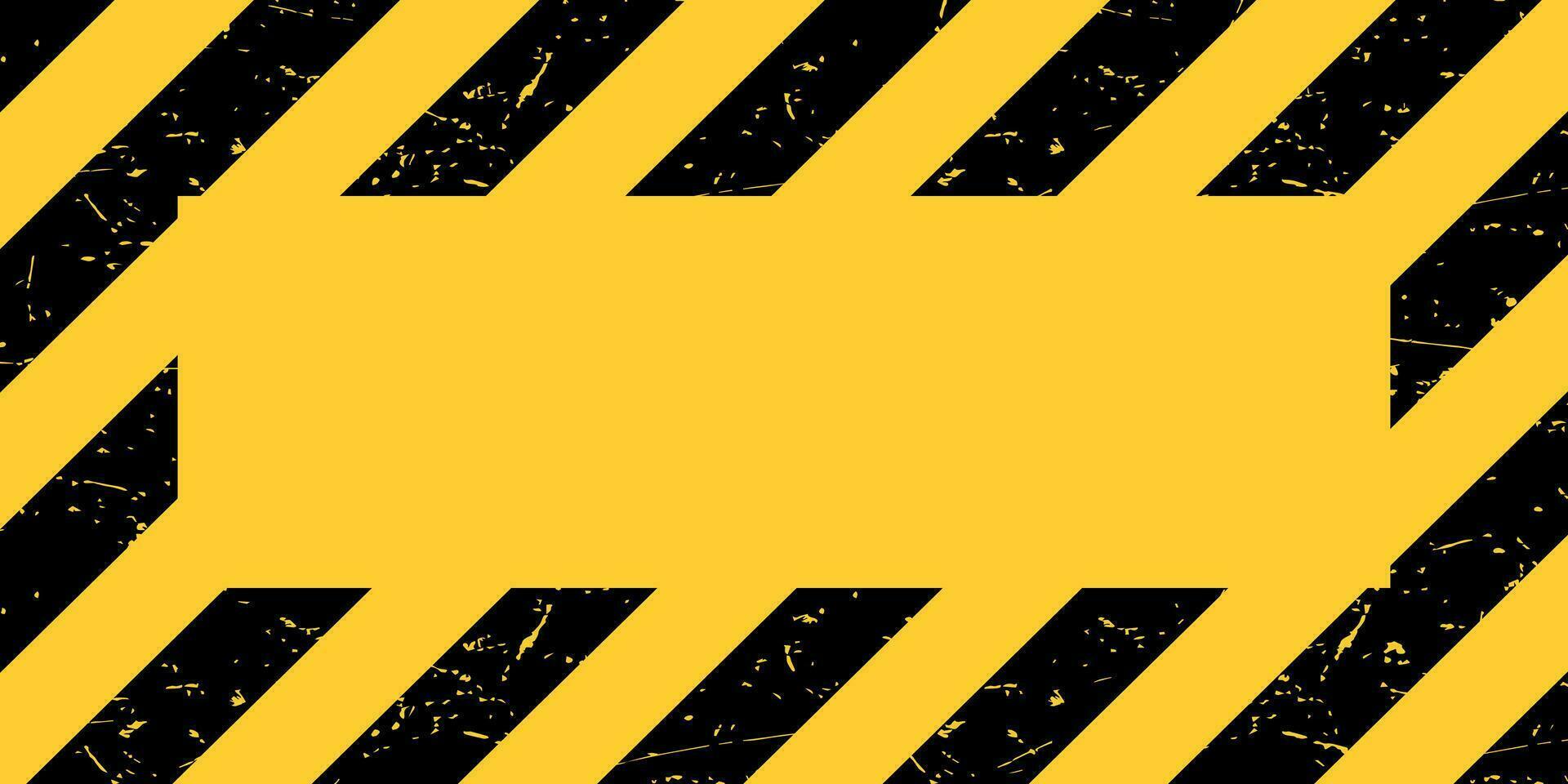 A plate with the inscription Attention. Warning black and yellow sign. Vector illustration