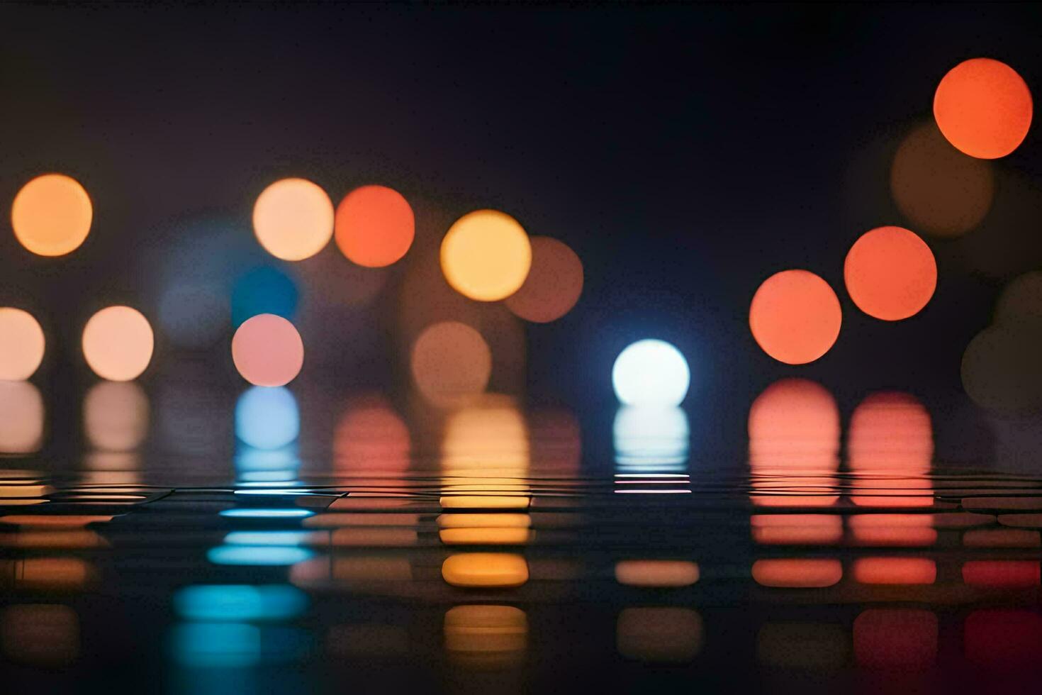 blurred lights of a city at night. AI-Generated photo