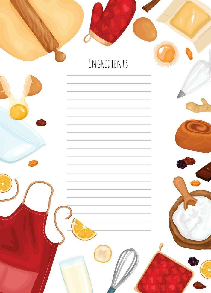 Recipe book with blank pages. vector