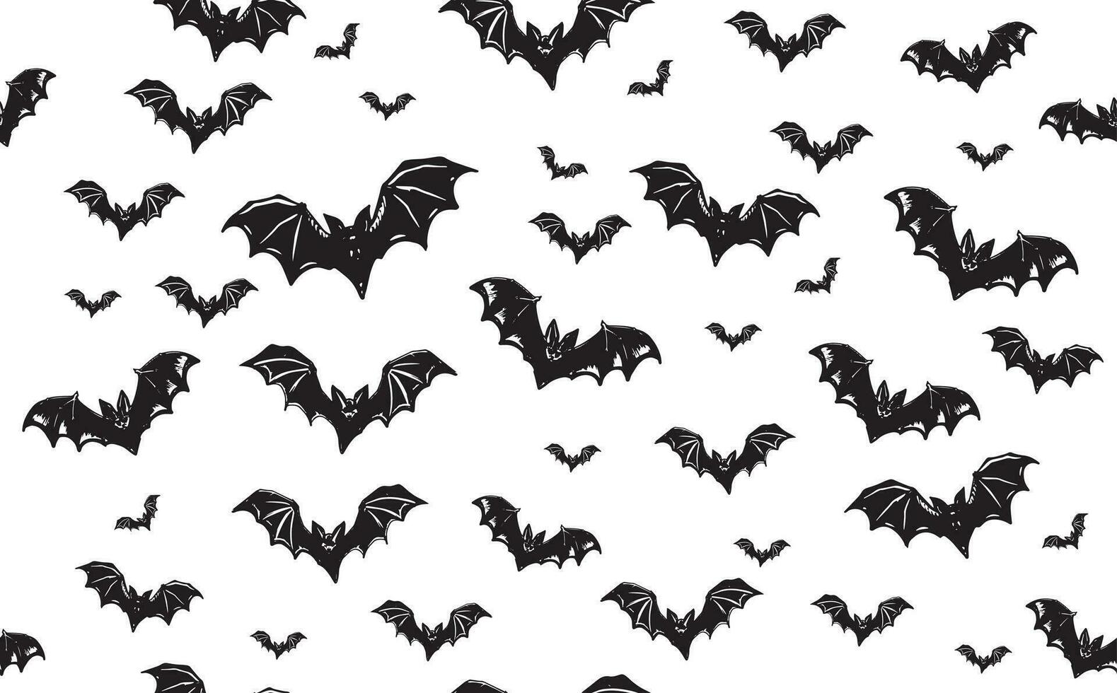 Bat pattern hand drawn illustration vector