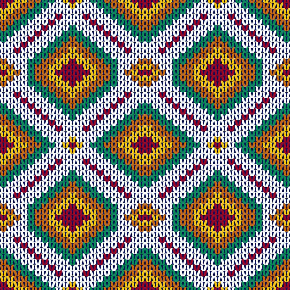 Seamless knitting pattern. Knitting Sweater Design. Fabric Knit Texture. Vector Illustration