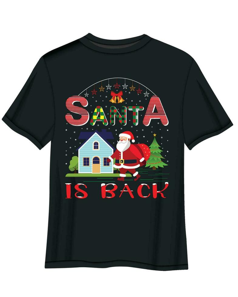 Santa Claus T-Shirt Design, Christmas T-Shirt Design. T-shirt design vector