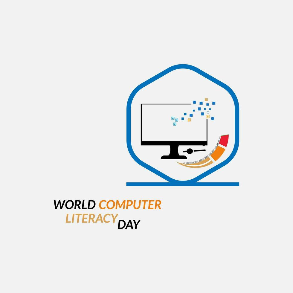 World computer literacy day vector
