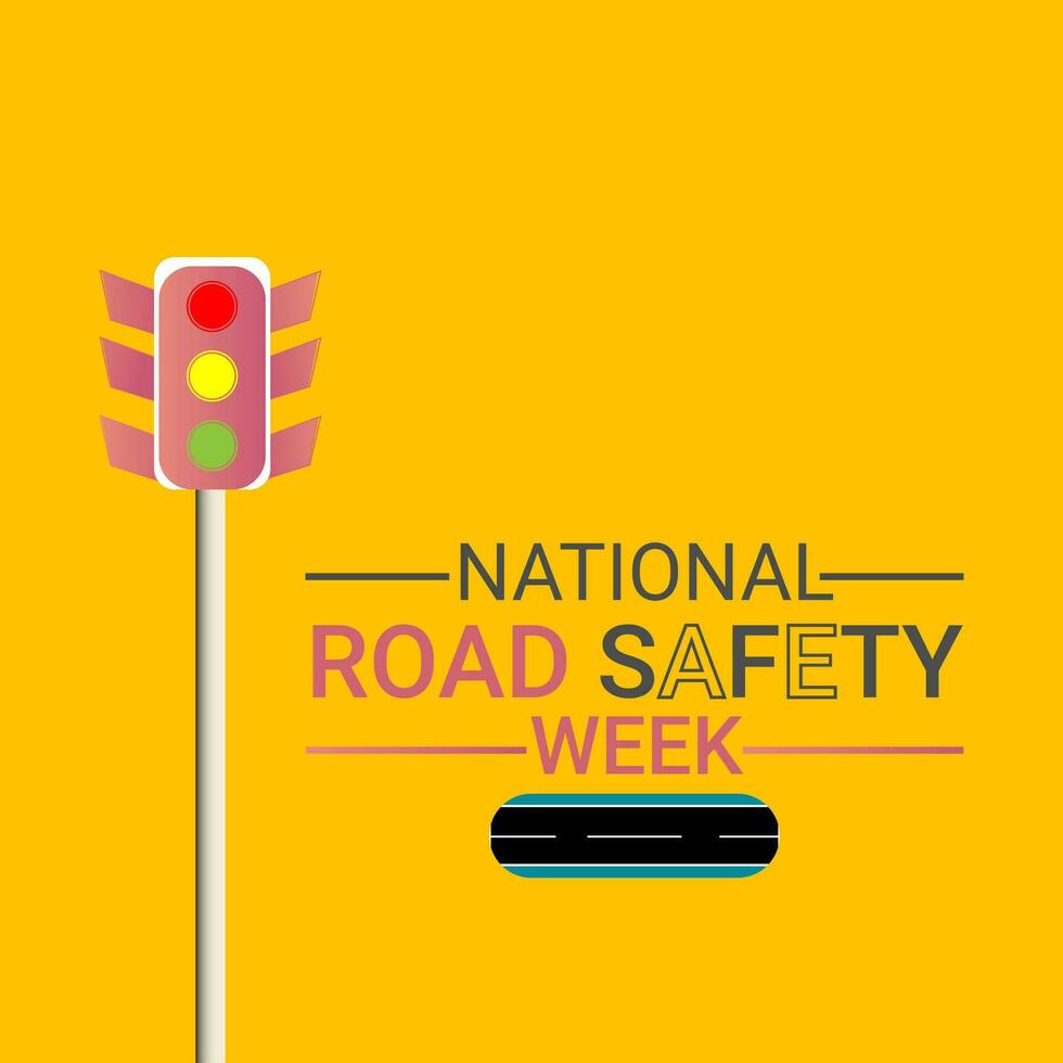 Vector art  illustration on the theme of National Road safety week observed each year during November