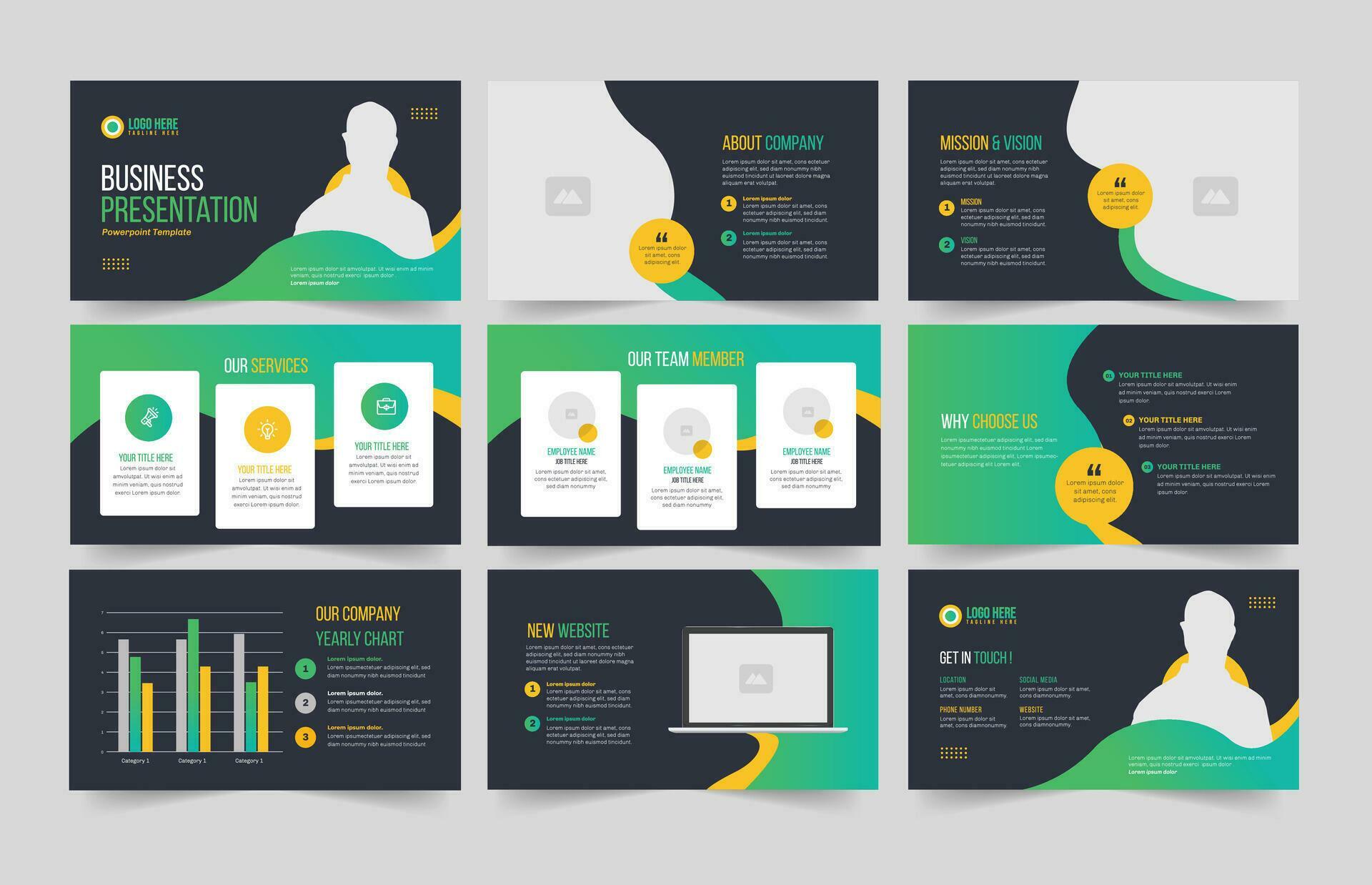 Minimal Business presentation slides template or business presentation ...