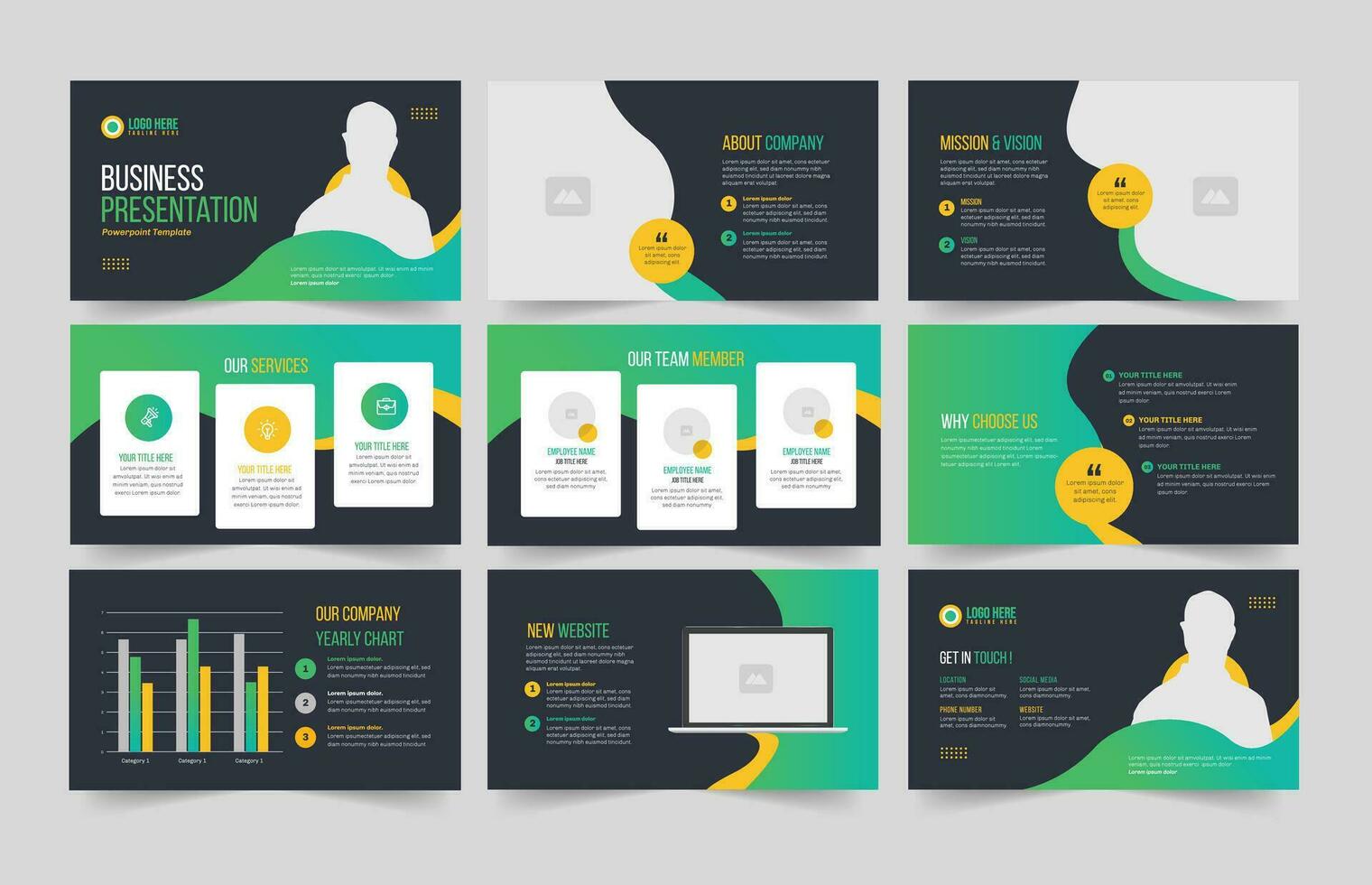 Minimal Business presentation slides template or business presentation template . vector