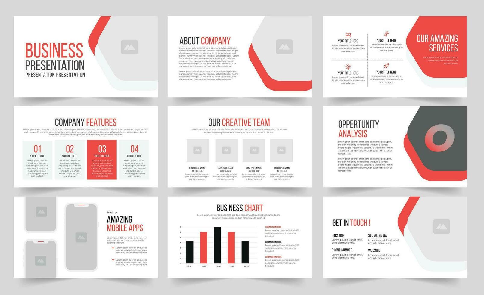 Business Slide Presentation Layout Template Design vector