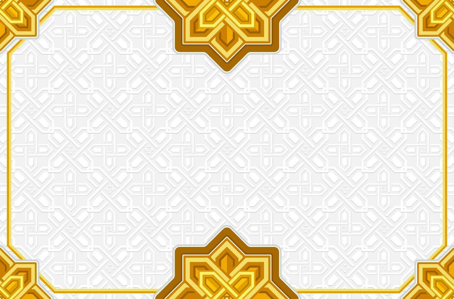 Geometric Gold Islamic Banner Background vector