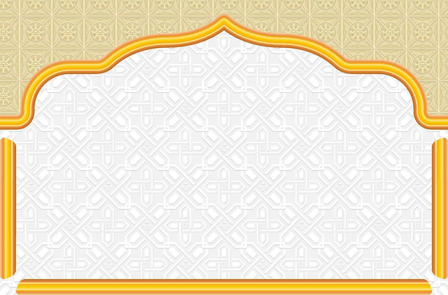 Geometric Gold Islamic Banner Background vector