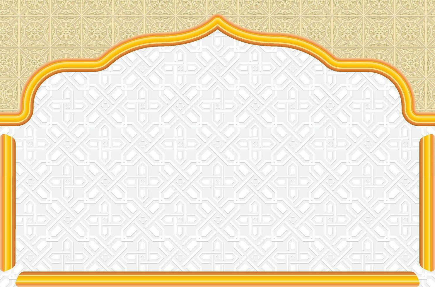 Geometric Gold Islamic Banner Background vector