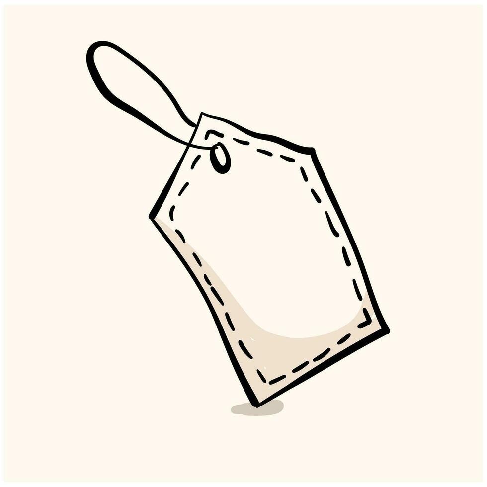 hang tag doodle to provide promotional information with a cream colored background vector