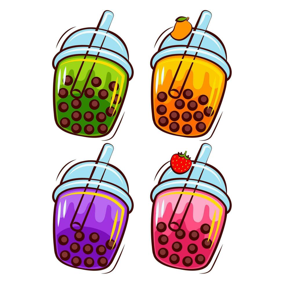 buble ice tea vector illustration