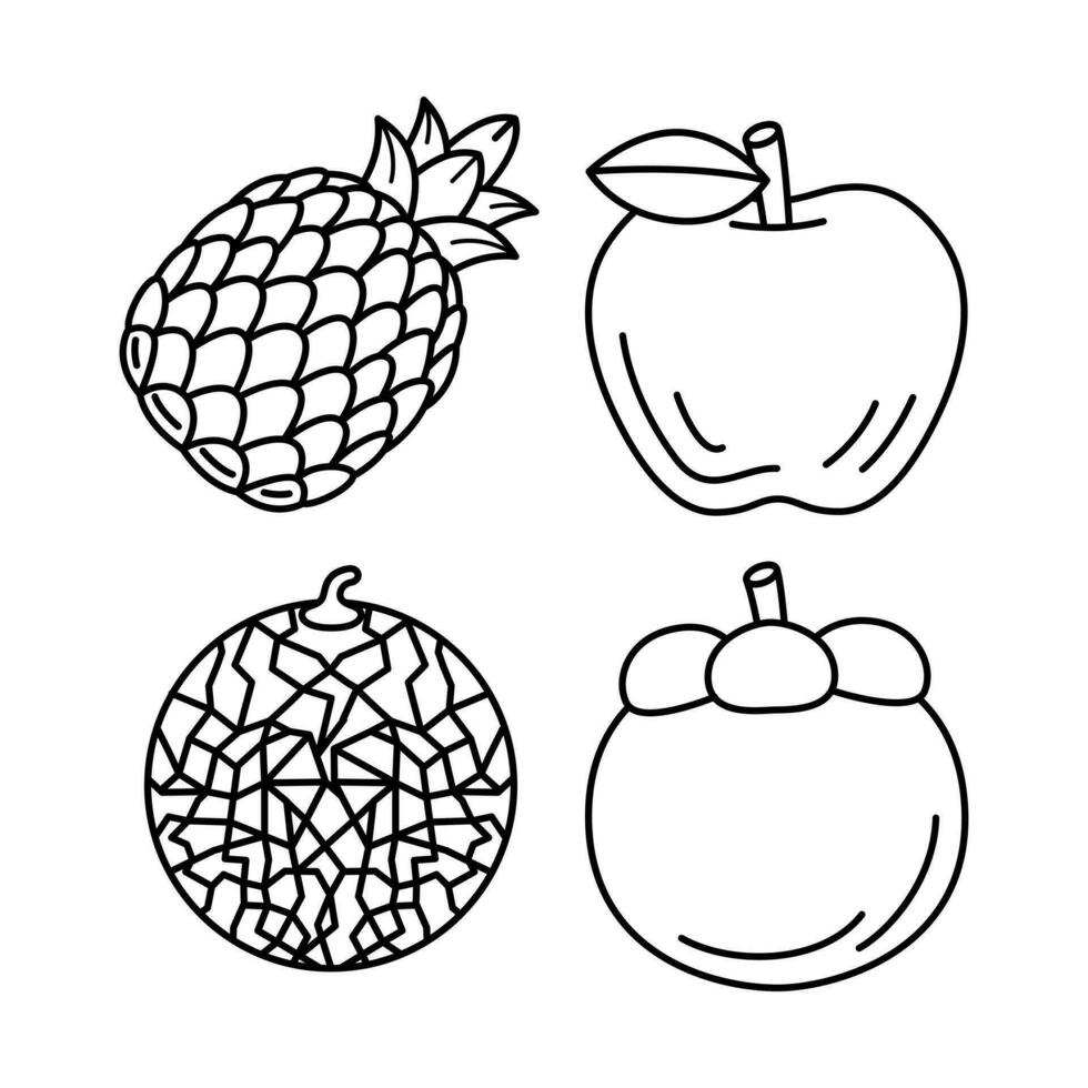 Fruta objetos vector ilustraciones conjunto