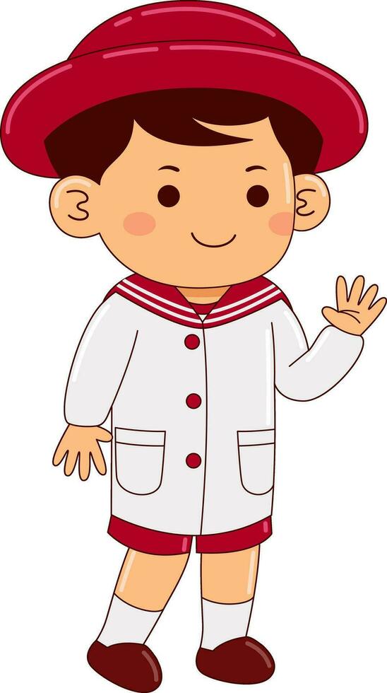 kids wear japan school uniform vector