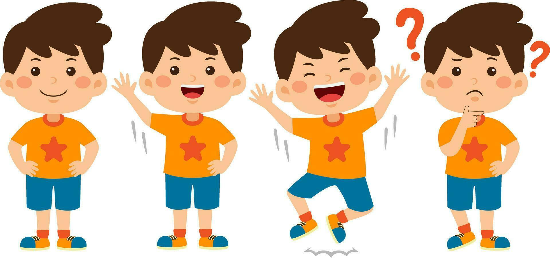 cute little kid boy vector illustration
