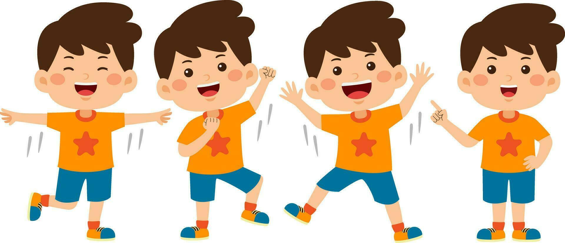 cute little kid boy vector illustration