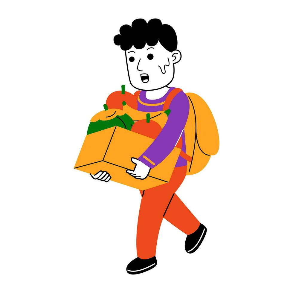 young man shopper vector illustration