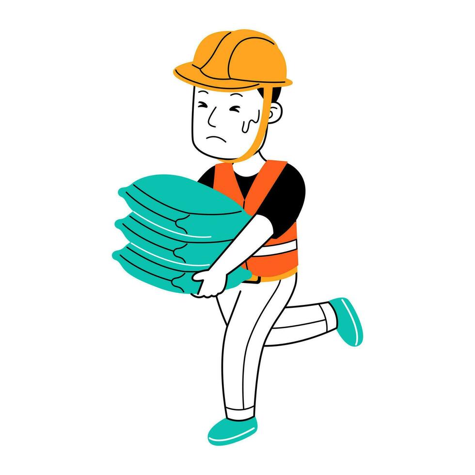 young man builder vector illustration