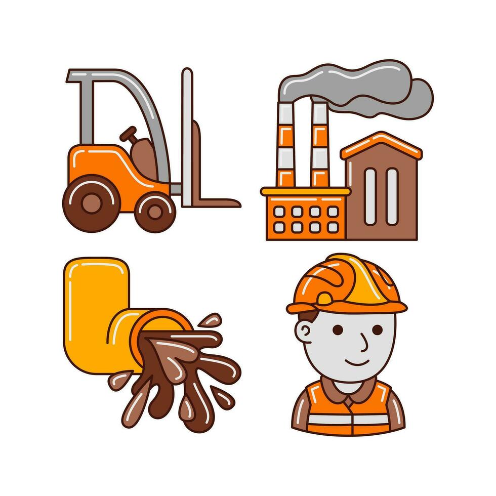 industry objects vector illustrations set