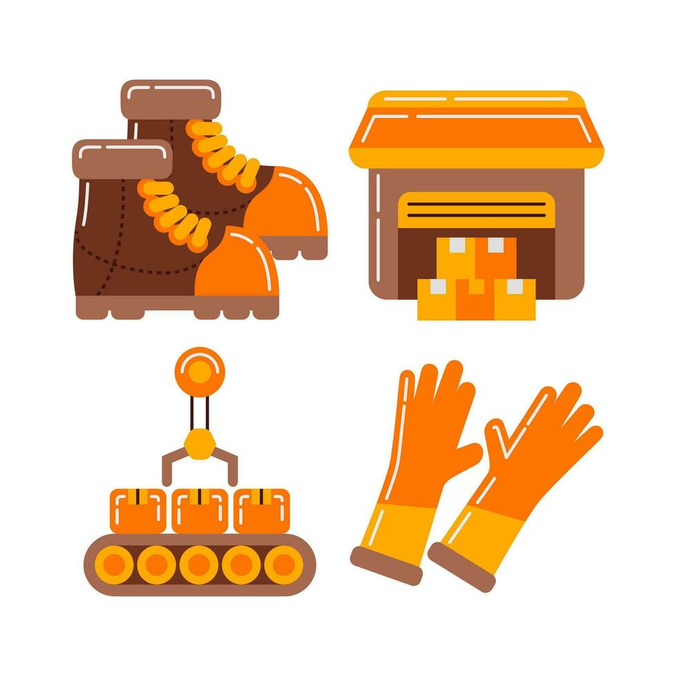 industry objects vector illustrations set