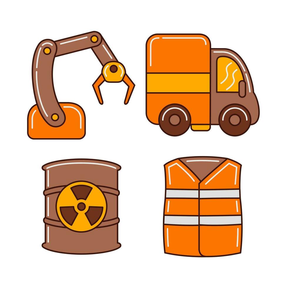 industry objects vector illustrations set