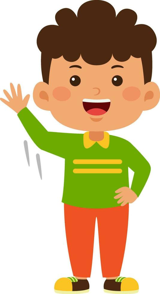 cute little kid boy vector illustration