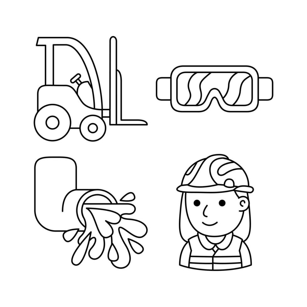 industry objects vector illustrations set