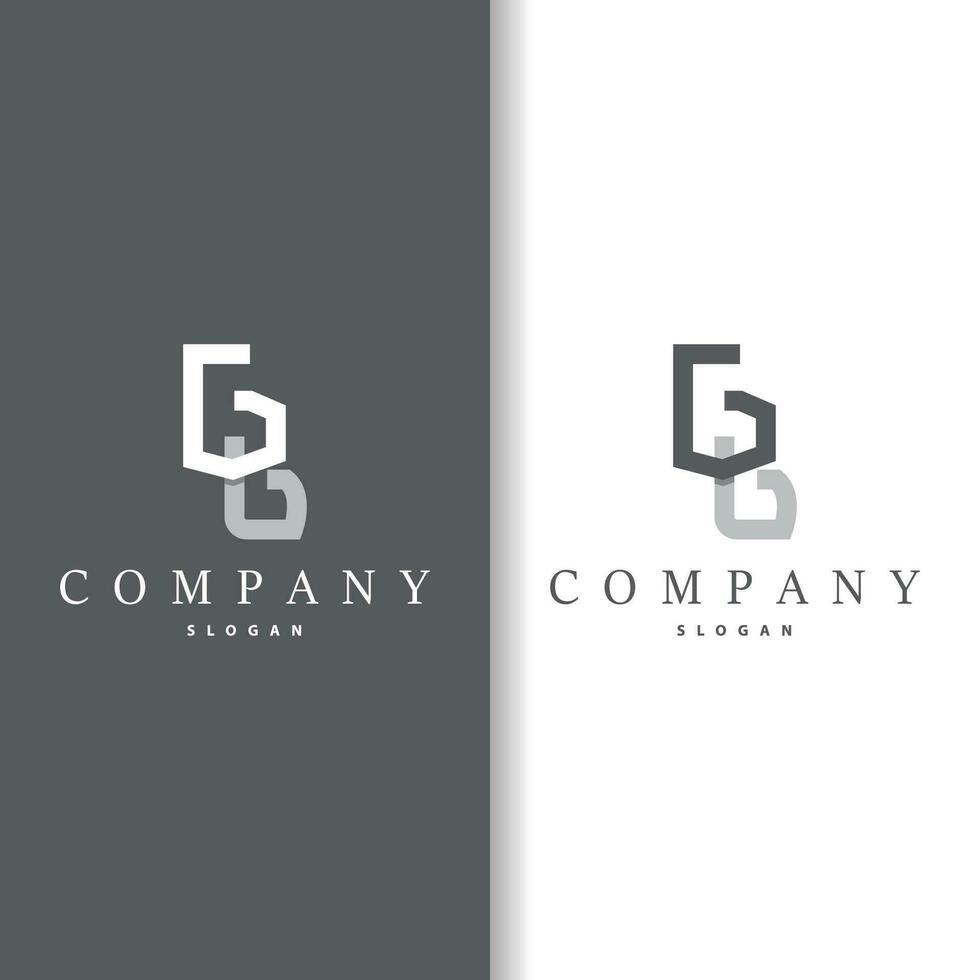 Minimalist GB Letter Logo, BG Logo Brand Modern and Luxury Icon Vector Template Element