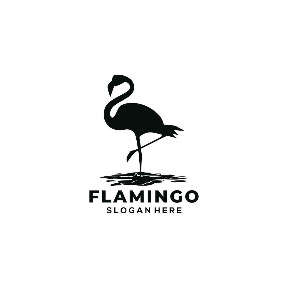 Flamingo bird silhouette, a flamingo bird design with one leg lifted so it looks elegant and simple vector