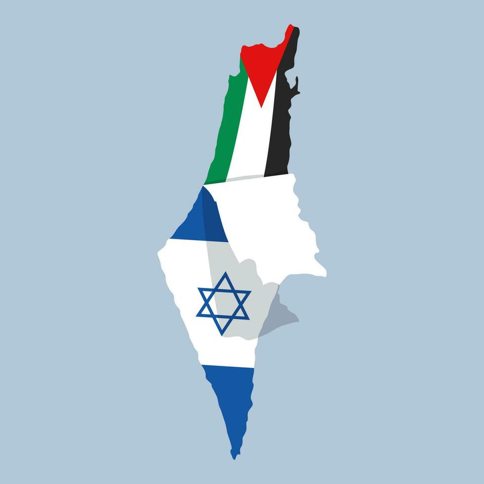 Palestina y Israel bandera plano diseño. vector ilustración