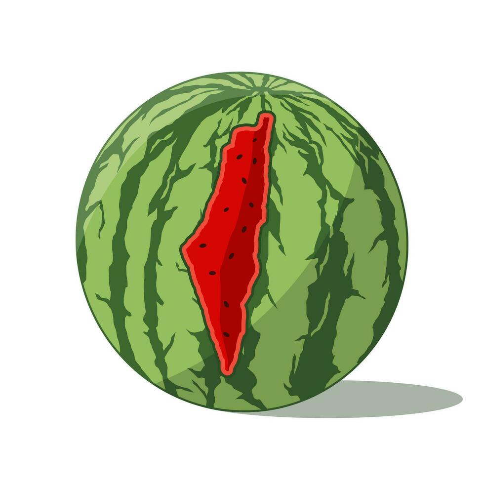 Palestina sandía símbolo plano diseño vector