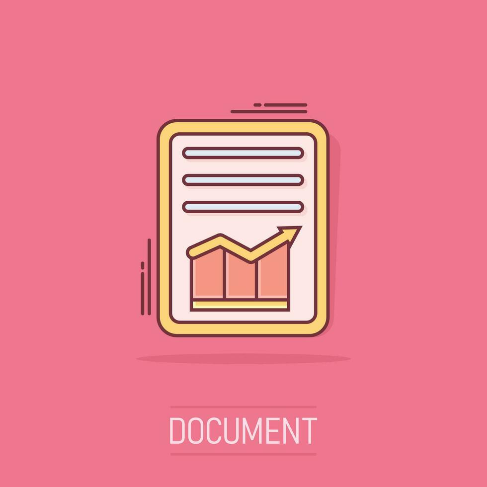 Cartoon checklist icon in comic style. Document check illustration pictogram. Diagram graph sign splash business concept. vector