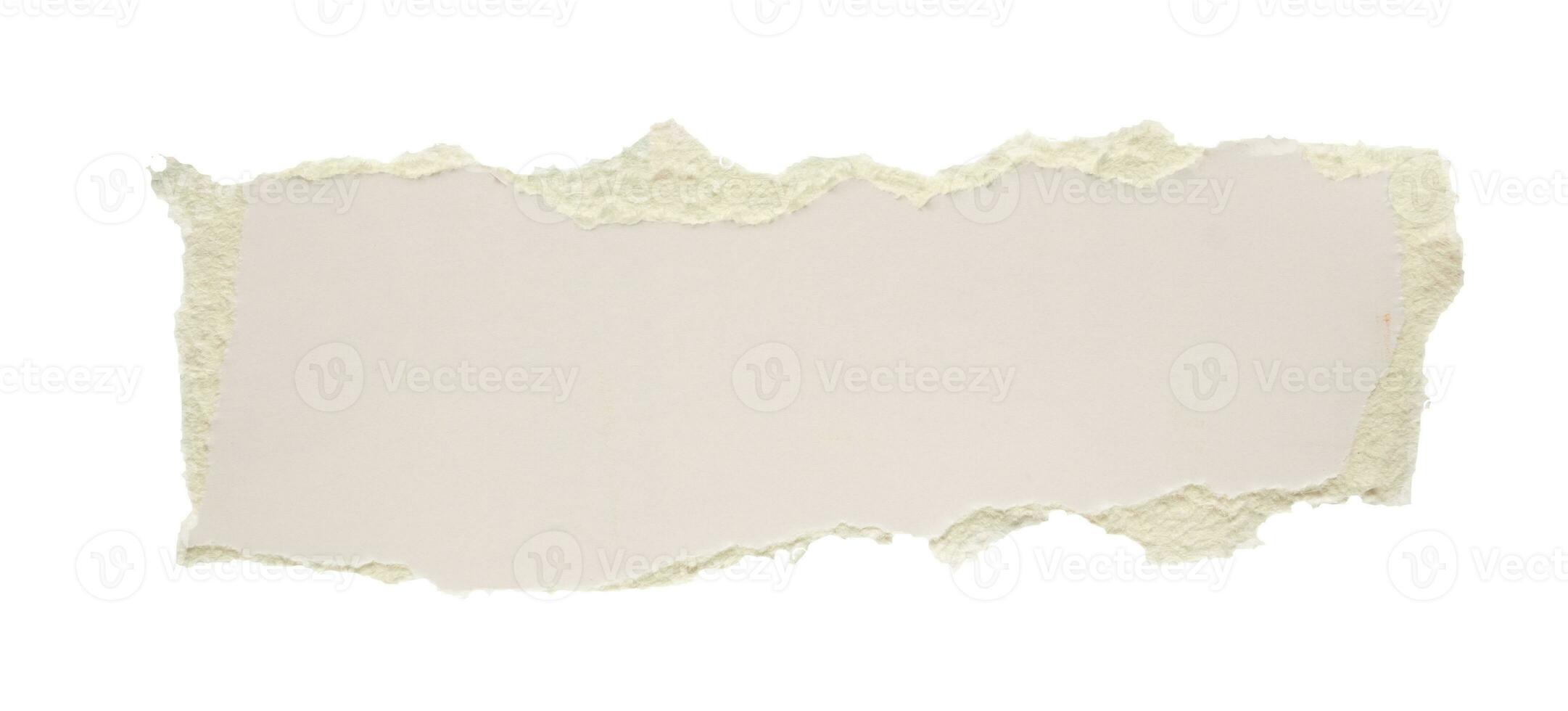 piece of white paper tear isolated on white background photo