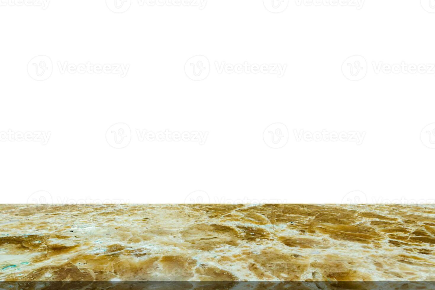 Brown marble stone table top isolated on white background for product display photo