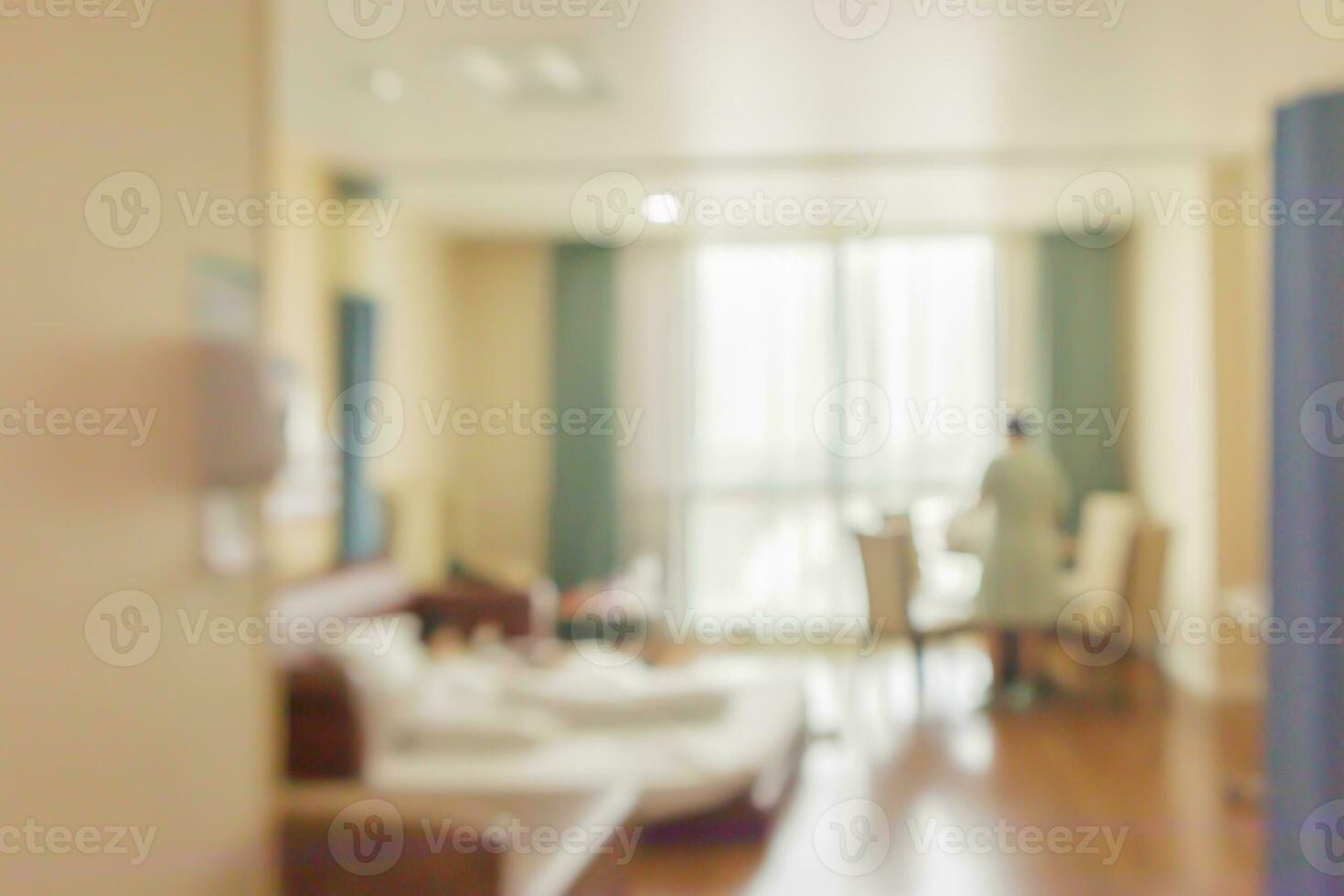 hospital room interior abstract blur for background photo