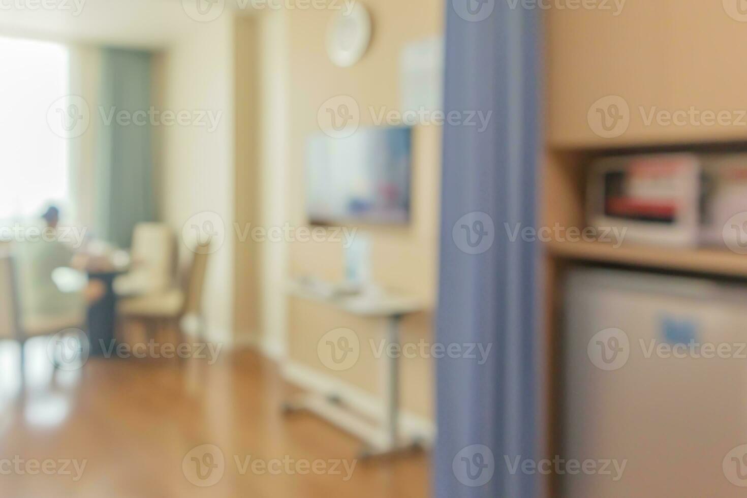 hospital room interior abstract blur for background photo