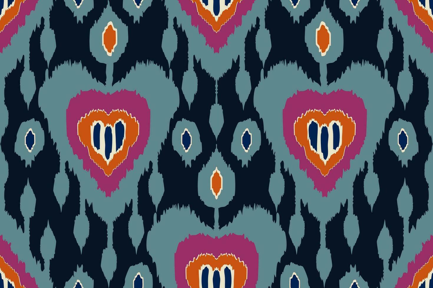 Ikat tribal Indian seamless pattern. Ethnic Aztec fabric carpet mandala ornament native boho chevron textile.Geometric African American oriental traditional vector illustrations. Embroidery style.