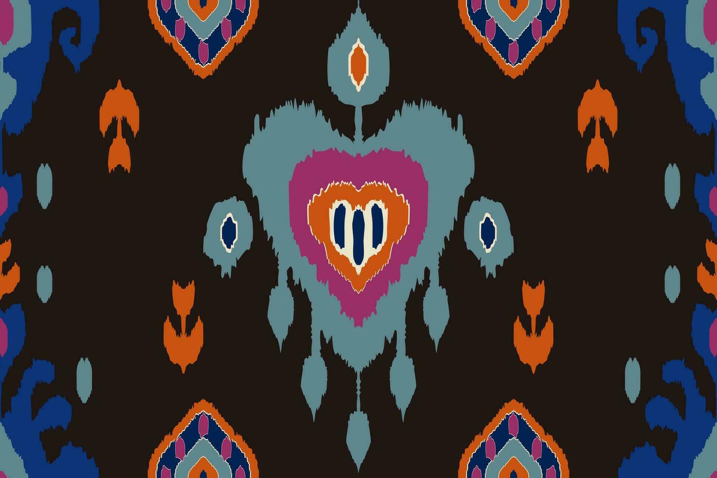 Ikat tribal Indian seamless pattern. Ethnic Aztec fabric carpet mandala ornament native boho chevron textile.Geometric African American oriental traditional vector illustrations. Embroidery style.