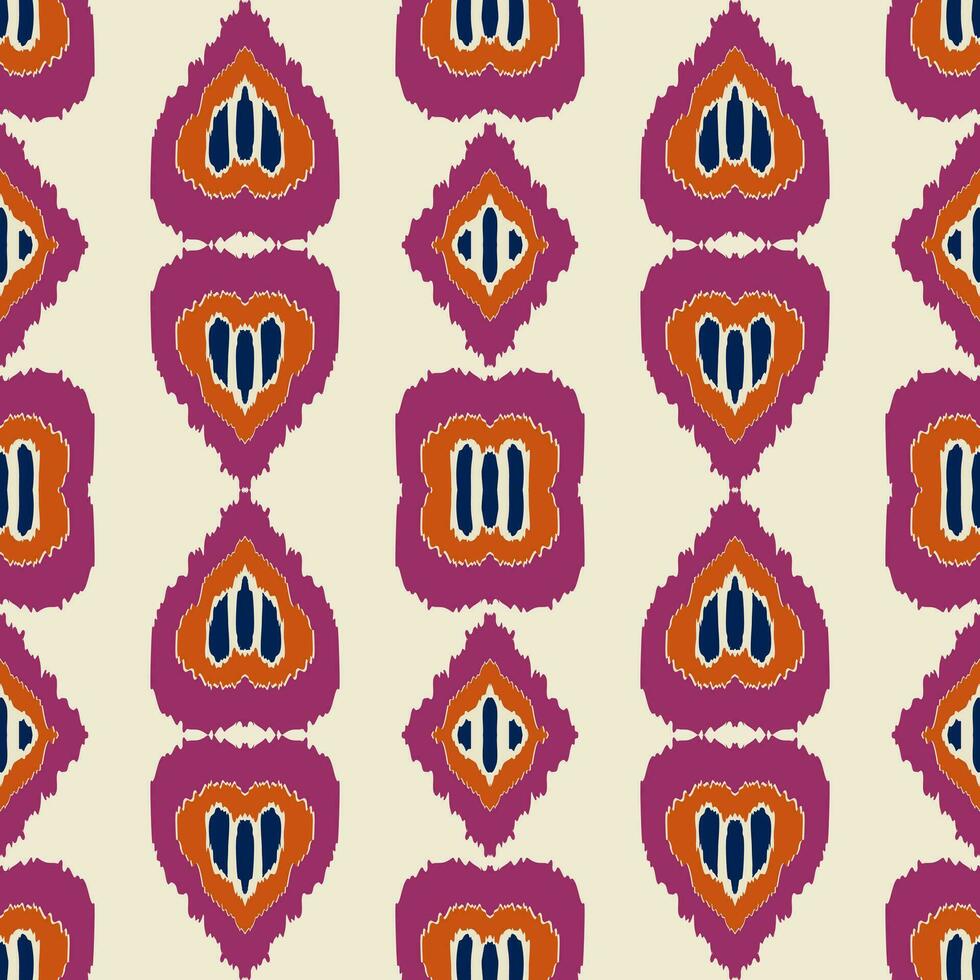 Ikat tribal Indian seamless pattern. Ethnic Aztec fabric carpet mandala ornament native boho chevron textile.Geometric African American oriental traditional vector illustrations. Embroidery style.