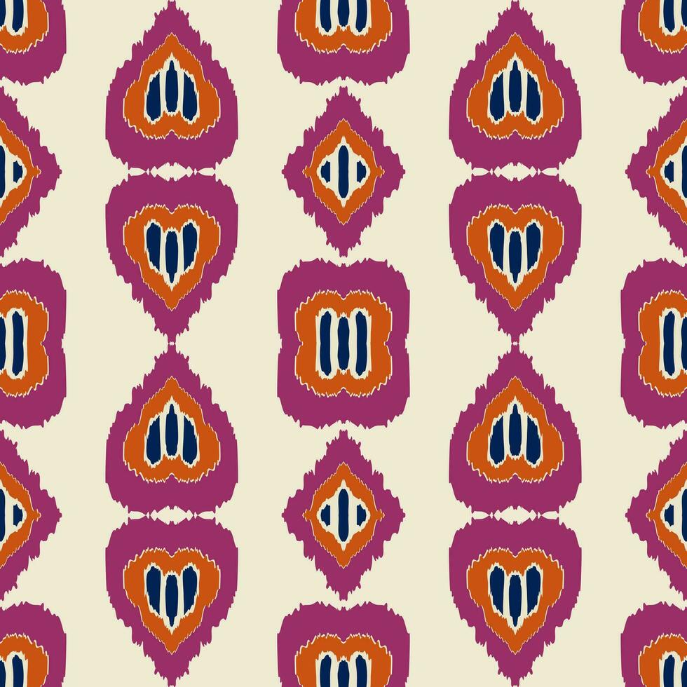 ikat tribal indio sin costura modelo. étnico azteca tela alfombra mandala ornamento nativo boho cheurón textil.geometrico africano americano oriental tradicional vector ilustraciones. bordado estilo.