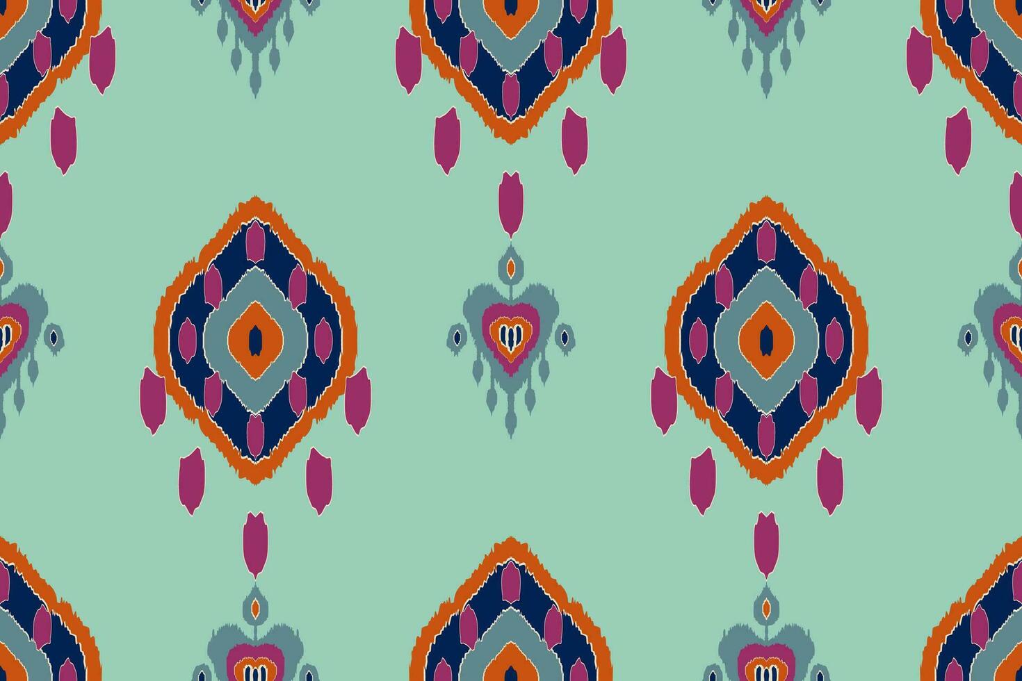 Ikat tribal Indian seamless pattern. Ethnic Aztec fabric carpet mandala ornament native boho chevron textile.Geometric African American oriental traditional vector illustrations. Embroidery style.