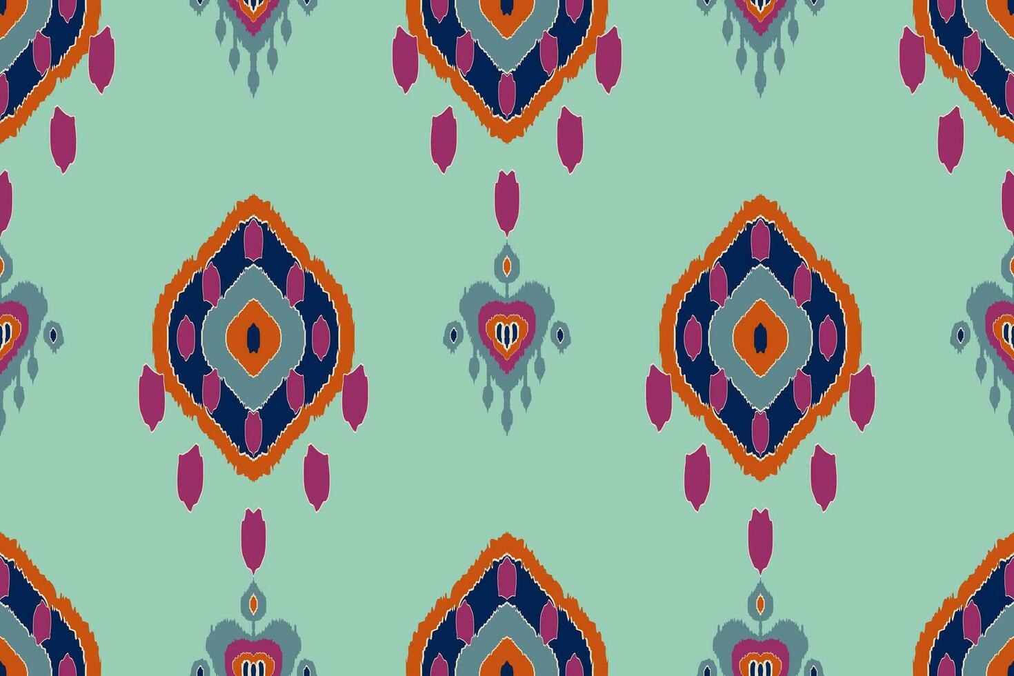 ikat tribal indio sin costura modelo. étnico azteca tela alfombra mandala ornamento nativo boho cheurón textil.geometrico africano americano oriental tradicional vector ilustraciones. bordado estilo.