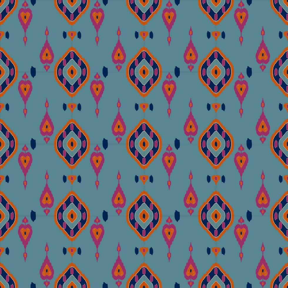 Ikat tribal Indian seamless pattern. Ethnic Aztec fabric carpet mandala ornament native boho chevron textile.Geometric African American oriental traditional vector illustrations. Embroidery style.